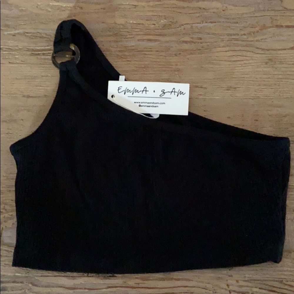 black one side halter top